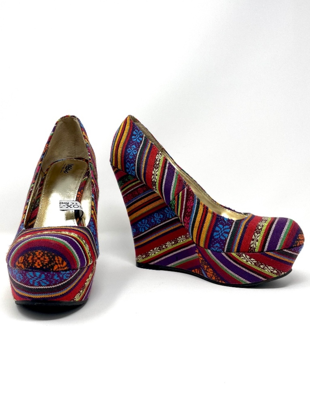 Mossimo Aztec Tribal Wedge Platform Pumps U.S. Size 8